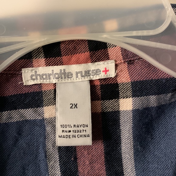 Charlotte Russe Women’s Plaid Button Down Shirt Size 2X - Picture 4 of 6